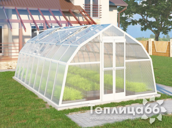 Теплица Рада Таймыр из поликарбоната, 3,5x6 метров, белая